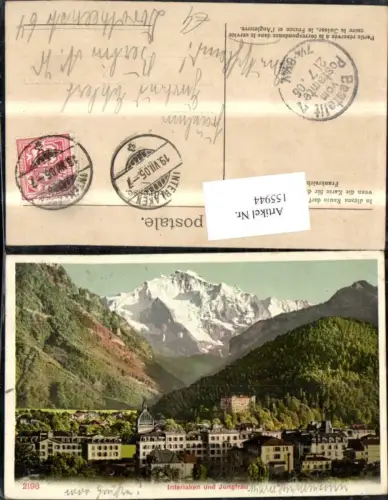 155944,Interlaken u. d. Jungfrau 1905 Kt Bern
