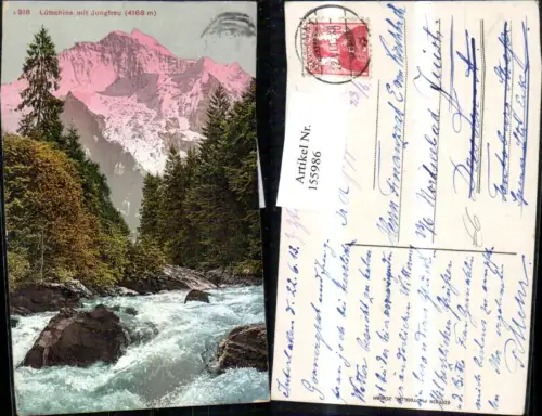 155986,Lütschine m. Jungfrau 1913 Kt Bern