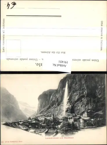 191451,Lauterbrunnen u. Staubbach Totale Wasserfall Kt Bern