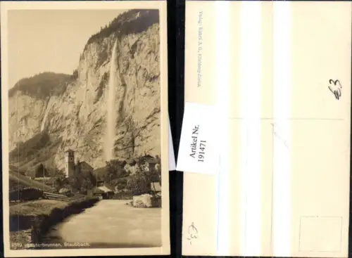 191471,Lauterbrunnen Staubbach Wasserfall Kirche Kt Bern