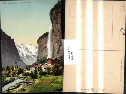 191475,Lauterbrunnen u. Staubbach Totale Wasserfall Kt Bern