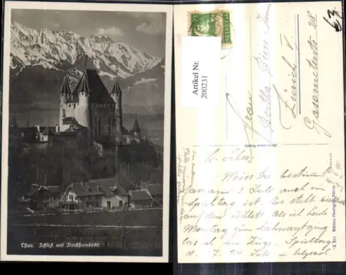 200231,Thun Schloß m. Stockhornkette Kt Bern