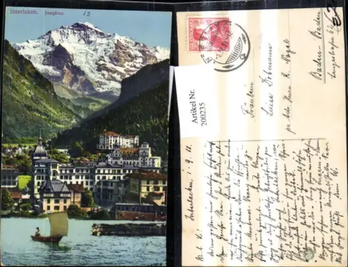 200235,Interlaken m. Jungfrau Segelboot Boot Kt Bern