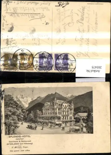 203475,Splendid-Hotel Adlerhof Restaurant in Interlaken am Höheweg Kt Bern