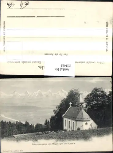 203495,Alpenpanorama v. Magglingen b. Leubringen u. Kapelle Kt Bern