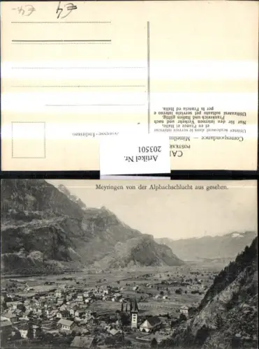 203501,Meyringen Totale v. d. Alpbachschlucht aus gesehen Kt Bern
