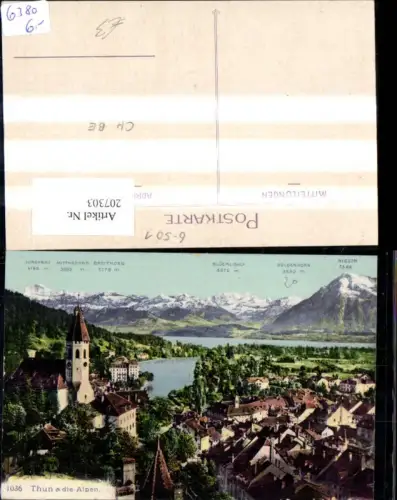 207303,Thun u. d. Alpen Gipfelkarte Kt Bern