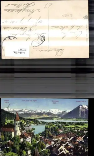 207317,Thun u. d. Alpen Gipfelkarte Kt Bern