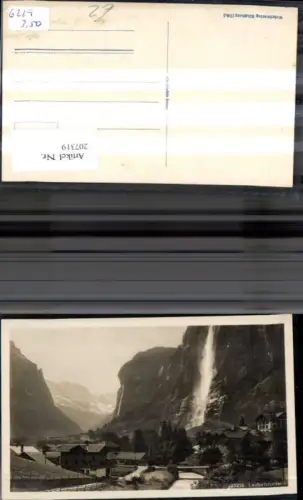 207319,Lauterbrunnen Teilansicht m. Wasserfall Kt Bern