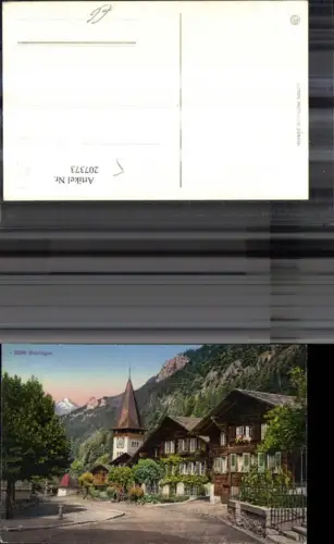 207373,Meiringen Strassenansicht m. Kirche Kt Bern