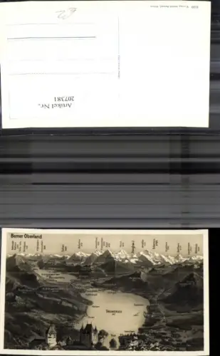 207381,Berner Oberland Thunersee Lagekarte Gipfelkarte Kt Bern
