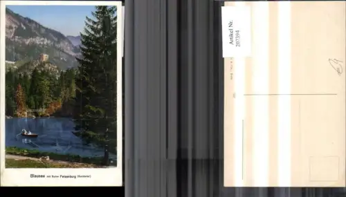 207394,Blausee m. Ruine Felsenberg Kandertal Ruderboot Boot Mitholz b. Kandergrund Kt Bern
