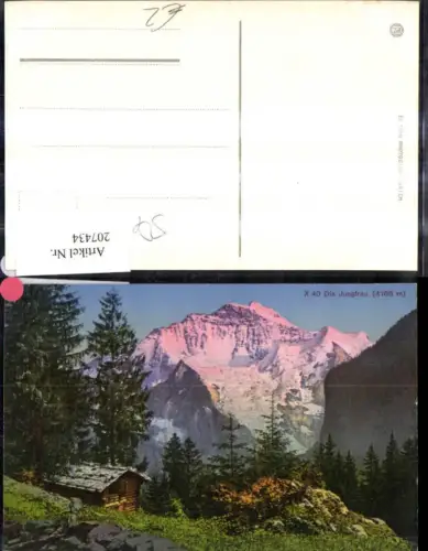 207434,Die Jungfrau m. Hütte i. Vordergrund Interlaken Kt Bern