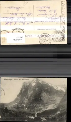 208247,Grindelwald Kirche u. Wetterhorn Kt Bern