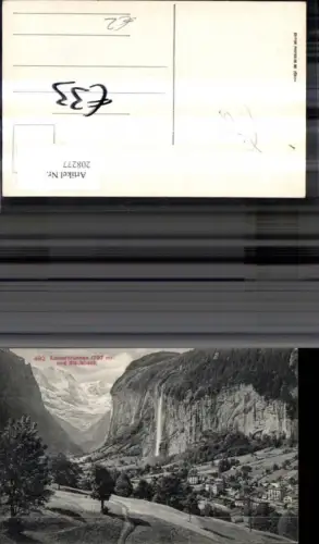 208277,Lauterbrunnen Teilansicht u. Staubbach Kt Bern