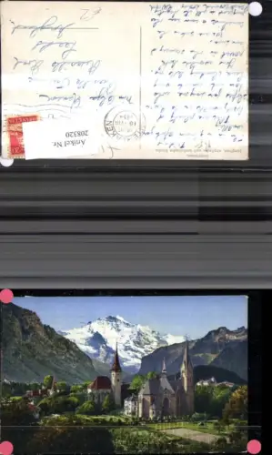 208320,Interlaken Englische u. Katholische Kirche m. Jungfrau Kt Bern