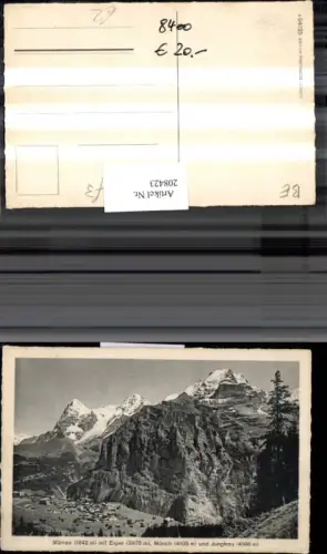 208423,Mürren Totale m. Eiger Mönch u. Jungfrau Kt Bern