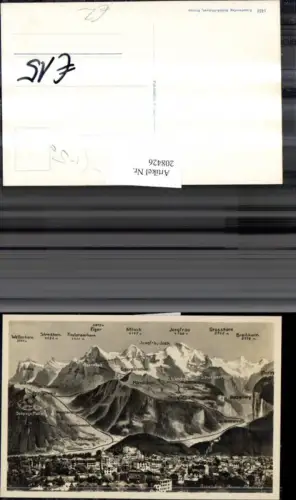 208426,Interlaken Totale m. d. Berner Alpen Eiger Mönch Jungfrau Grosshorn Breilhorn Kt Bern