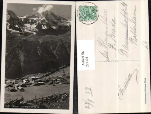 221304,Mürren Teilansicht m. Breithorn Kt Bern