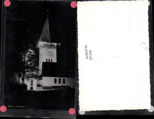 221326,Kirche in Meiringen b. Nacht Kt Bern