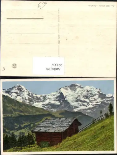 221337,Mönch u. Jungfrau Bergkulisse Berghütte Kt Bern