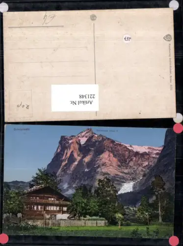 221348,Grindelwald Holzhaus m. Wetterhorn Bergkulisse Kt Bern