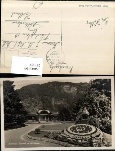 221387,Interlaken Kursaal m. Blumenuhr Uhr Blumen Kt Bern
