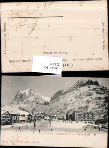 221393,Grindelwald m. Wetterhorn u. Metterberg Winterbild Kt Bern