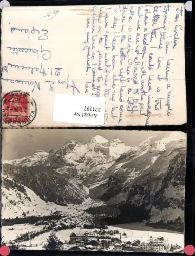 221397,Kandersteg Teilansicht Winterbild m. Blümlisalp Kt Bern