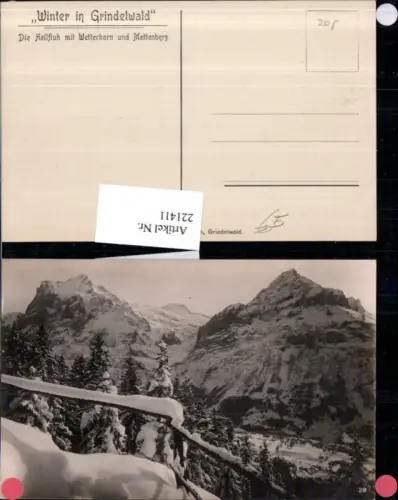 221411,Grindelwald Partie Aellfluh m. Wetterhorn u. Mettenberg Winterbild Kt Bern