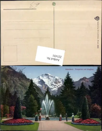 221431,Interlaken Kurgarten u. Jungfrau Springbrunnen Kt Bern