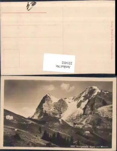 221432,Wengernalp b. Wengen m. Eiger u. Mönch Bergkulisse Kt Bern