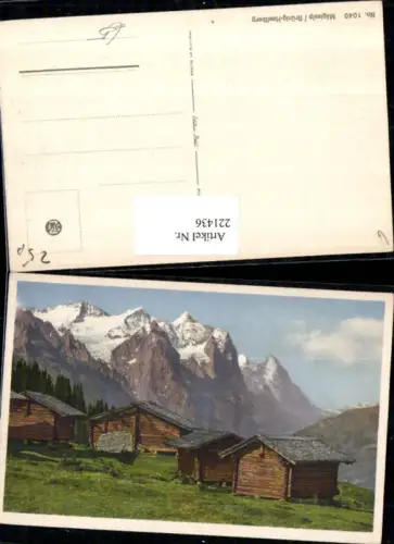 221436,Mägisalp b. Meiringen Brünig-Hasliberg Berghütten Almhütten Bergkulisse Kt Bern