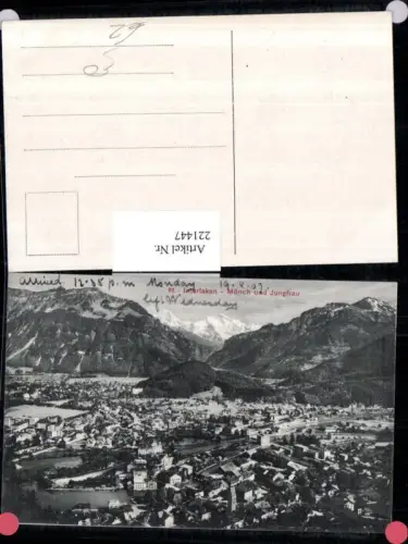 221447,Interlaken Totale m. Mönch u. Jungfrau Kt Bern