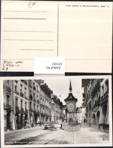 221451,Bern Kramgasse Straßenansicht m. Zeitglockenturm Turm