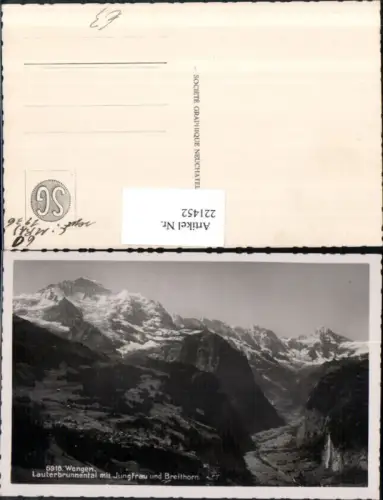 221452,Wengen Lauterbrunnental m. Jungfrau u. Breithorn Kt Bern