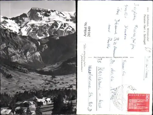 241449,Adelboden Wildstrubel Pension Harl z. Schiegell Bergkulisse Kt Bern