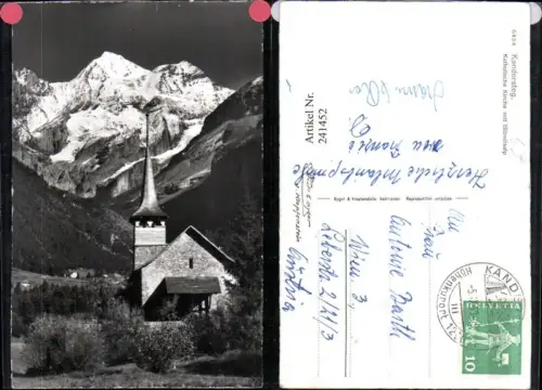 241452,Kandersteg Katholische Kirche m. Blümlisalp Kt Bern