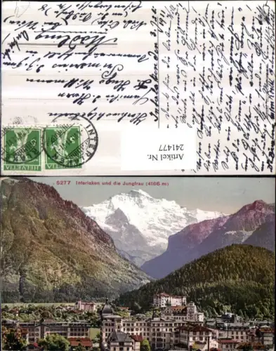241477,Interlaken Teilansicht und d. Jungfrau Kt Bern