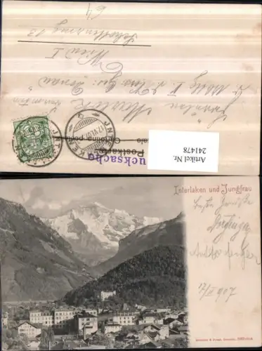 241478,Interlaken Teilansicht und Jungfrau Kt Bern