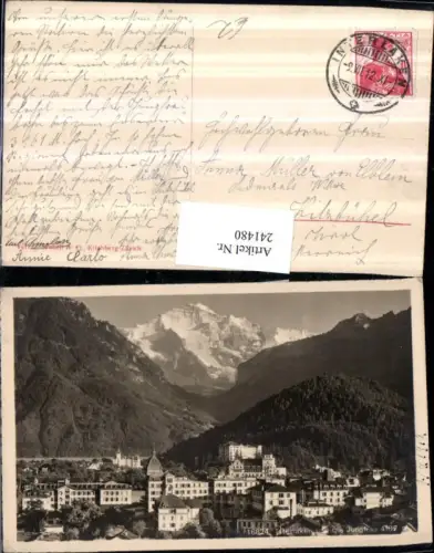 241480,Interlaken Teilansicht und d. Jungfrau Kt Bern