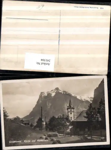 241504,Grindelwald Kirche u. Wetterhorn Kt Bern