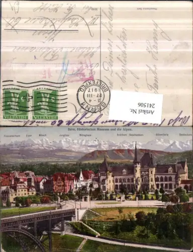 241506,Bern Historisches Museum u. d. Alpen Eiger Mönch Jungfrau Mittaghorn