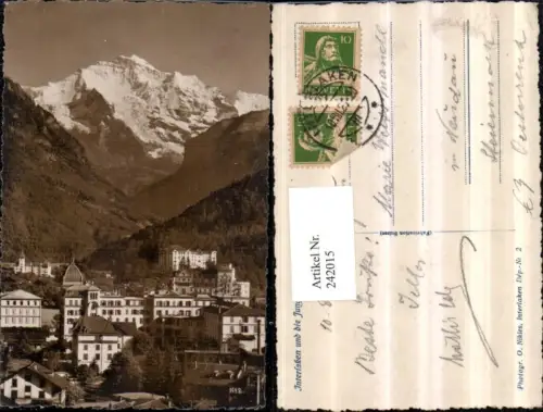 242015,Interlaken Teilansicht und d. Jungfrau Kt Bern