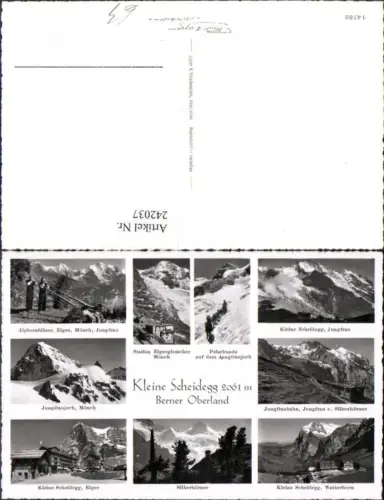 242037,Kleine Scheidegg m. Jungfrau Mönch Silberhörner Eiger Mehrbildkarte Kt Bern