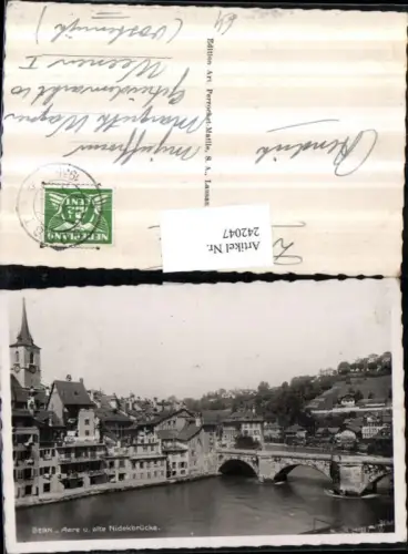 242047,Bern Aare u. Alte Nidekbrücke Brücke