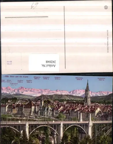 242048,Bern Totale Brücke und d. Alpen