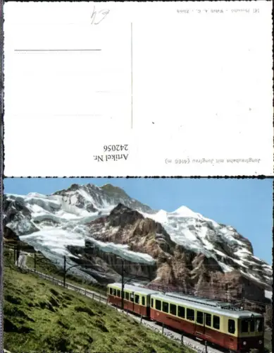 242056,Jungfraubahn Zahnradbahn m. Jungfrau Bergkulisse Kt Bern