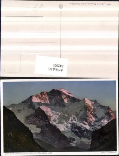 242070,Die Jungfrau von Interlaken aus Bergkulisse Kt Bern