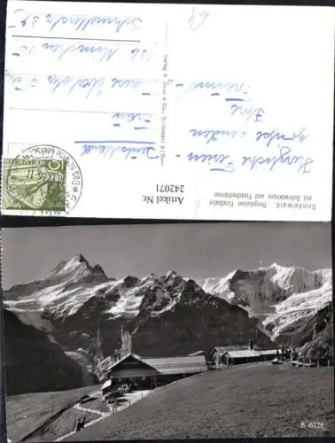 242071,Grindelwald Bergstation Firstbahn m. Schreckhorn u. Fiescherhörner Kt Bern